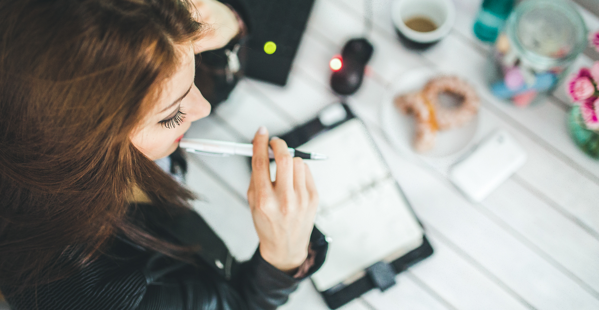 Stressed woman at work