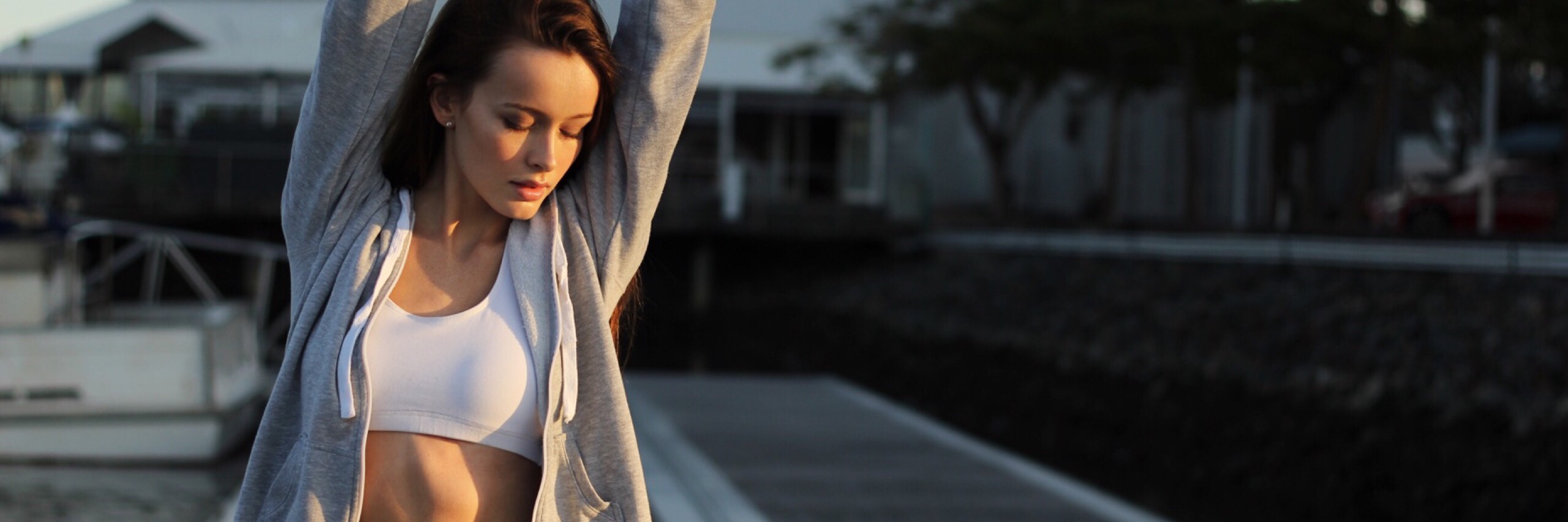 Fit woman doing yoga