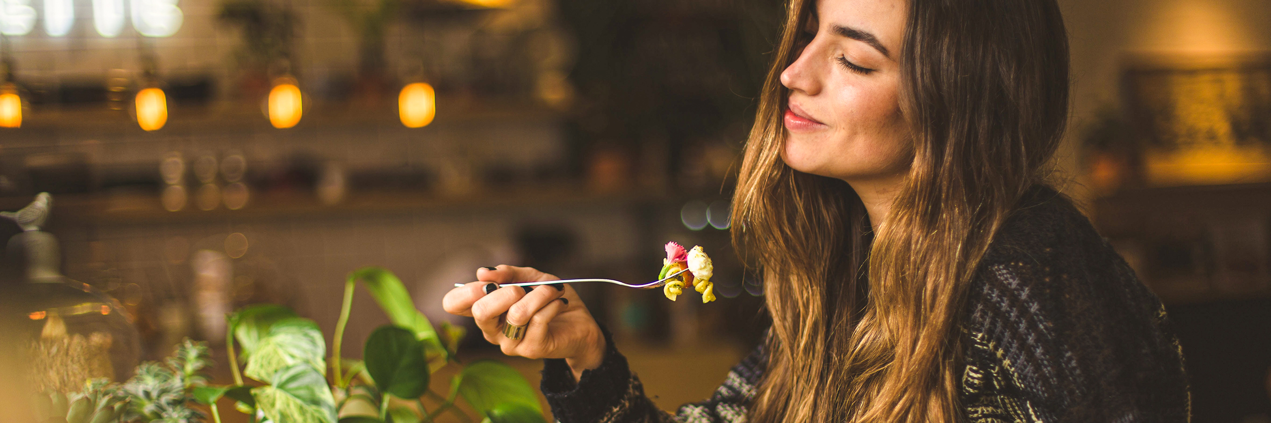 Woman eating food