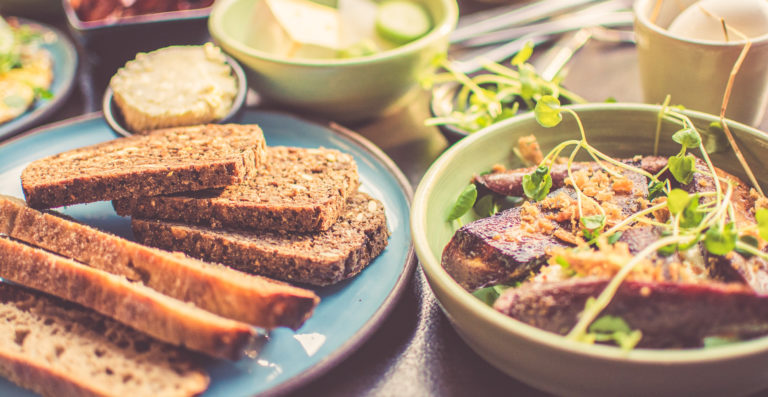 Toast and salad